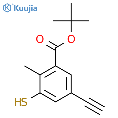 Tert-butyl 5-ethynyl-2-methyl-3-sulfanylbenzoate structure