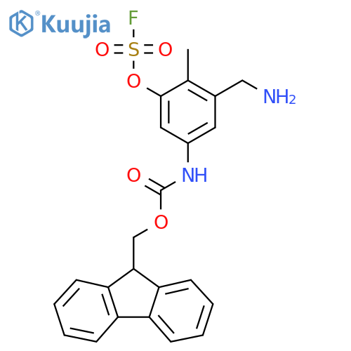 (9H-fluoren-9-yl)methyl N-3-(aminomethyl)-5-(fluorosulfonyl)oxy-4-methylphenylcarbamate structure