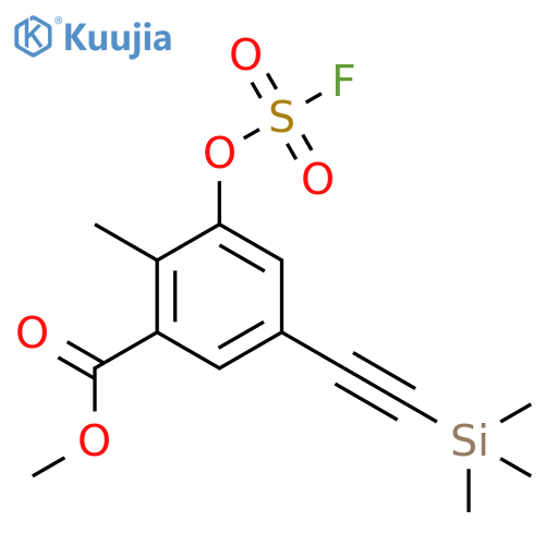 Methyl 3-[(fluorosulfonyl)oxy]-2-methyl-5-[2-(trimethylsilyl)ethynyl]benzoate structure