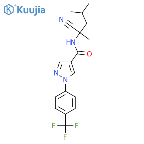 N-(1-cyano-1,3-dimethylbutyl)-1-[4-(trifluoromethyl)phenyl]-1H-pyrazole-4-carboxamide structure