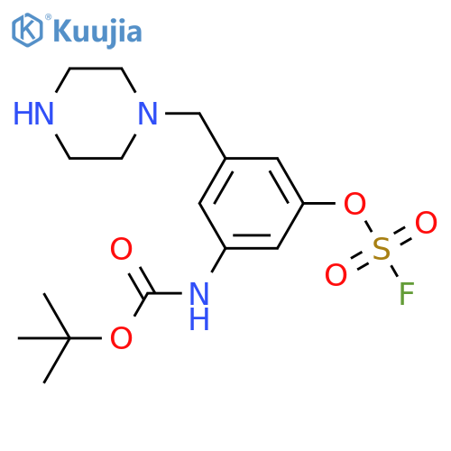 tert-butyl N-{3-(fluorosulfonyl)oxy-5-(piperazin-1-yl)methylphenyl}carbamate structure