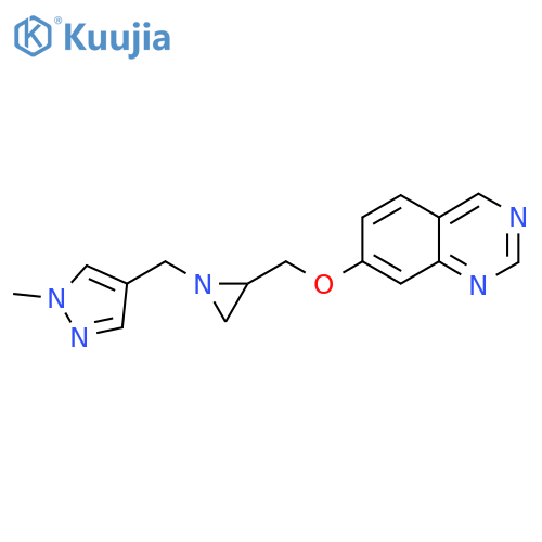 7-[[1-[(1-Methylpyrazol-4-yl)methyl]aziridin-2-yl]methoxy]quinazoline structure