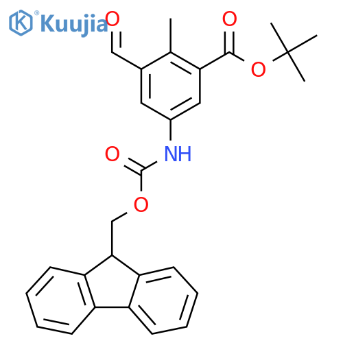 tert-butyl 5-({(9H-fluoren-9-yl)methoxycarbonyl}amino)-3-formyl-2-methylbenzoate structure