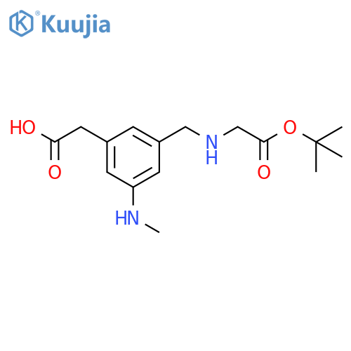 2-3-({2-(tert-butoxy)-2-oxoethylamino}methyl)-5-(methylamino)phenylacetic acid structure