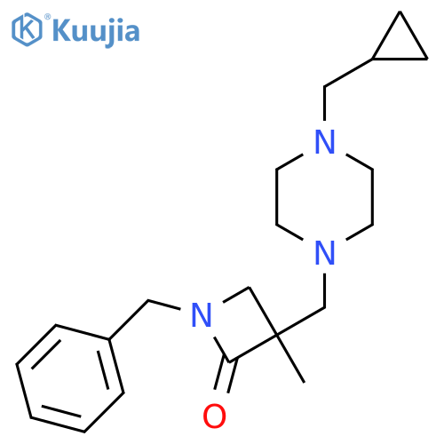 1-benzyl-3-{4-(cyclopropylmethyl)piperazin-1-ylmethyl}-3-methylazetidin-2-one structure