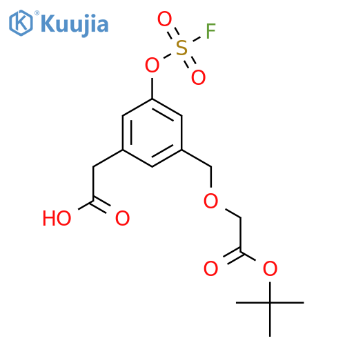 2-(3-{[2-(Tert-butoxy)-2-oxoethoxy]methyl}-5-[(fluorosulfonyl)oxy]phenyl)acetic acid structure
