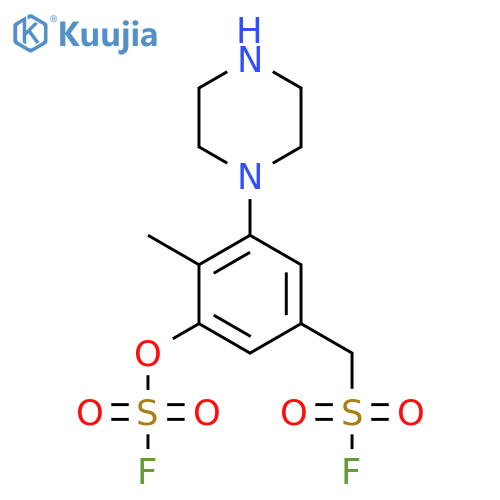 {3-[(Fluorosulfonyl)oxy]-4-methyl-5-(piperazin-1-yl)phenyl}methanesulfonyl fluoride structure