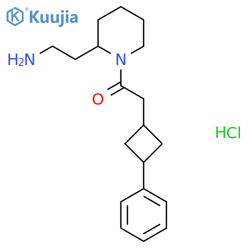 1-2-(2-aminoethyl)piperidin-1-yl-2-(3-phenylcyclobutyl)ethan-1-one hydrochloride structure