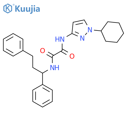 N-(1-Cyclohexylpyrazol-3-yl)-N'-(1,3-diphenylpropyl)oxamide structure