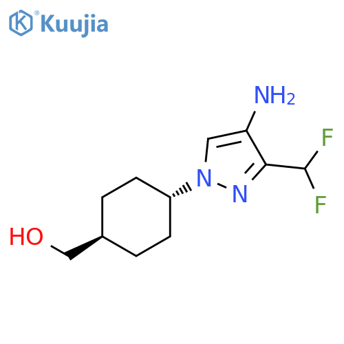Cyclohexanemethanol, 4-[4-amino-3-(difluoromethyl)-1H-pyrazol-1-yl]-, trans- structure