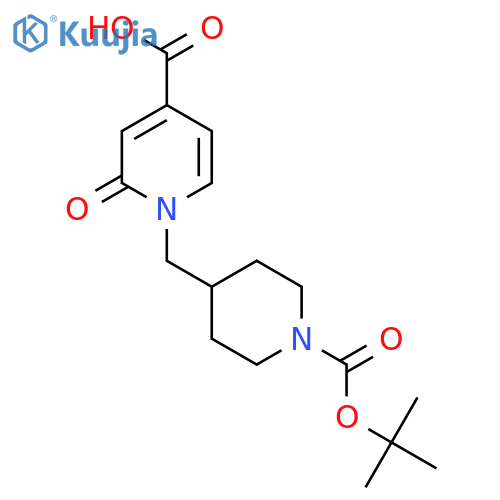 1-({1-[(Tert-butoxy)carbonyl]piperidin-4-yl}methyl)-2-oxo-1,2-dihydropyridine-4-carboxylic acid structure