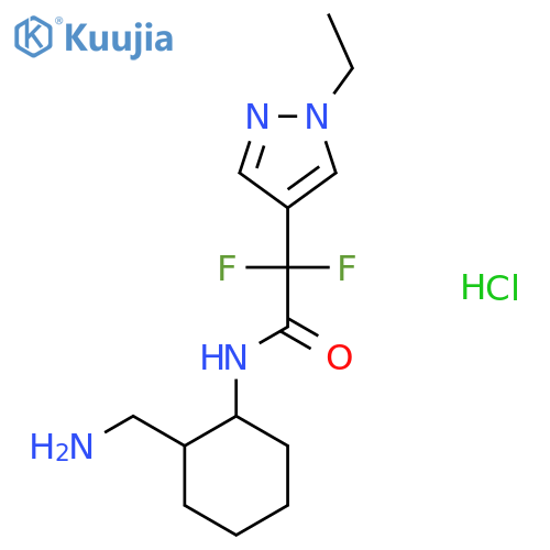 N-2-(aminomethyl)cyclohexyl-2-(1-ethyl-1H-pyrazol-4-yl)-2,2-difluoroacetamide hydrochloride structure