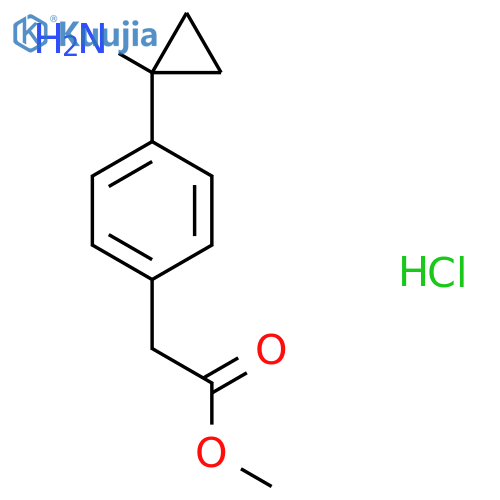 methyl 2-4-(1-aminocyclopropyl)phenylacetate hydrochloride structure