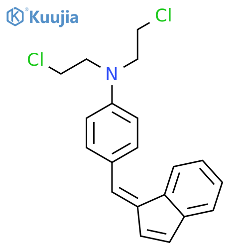 N,N-bis(2-chloroethyl)-4-(1H-inden-1-ylidenemethyl)aniline structure