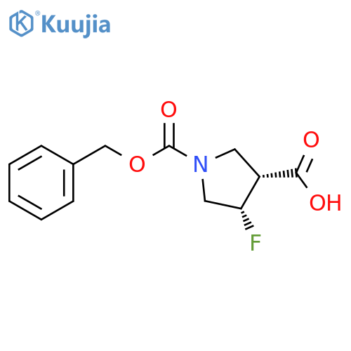 1,3-Pyrrolidinedicarboxylic acid, 4-fluoro-, 1-(phenylmethyl) ester, (3R,4S)-rel- structure