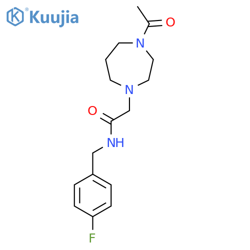 2-(4-acetyl-1,4-diazepan-1-yl)-N-[(4-fluorophenyl)methyl]acetamide structure