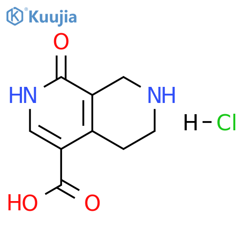 1-hydroxy-5,6,7,8-tetrahydro-2,7-naphthyridine-4-carboxylic acid hydrochloride structure