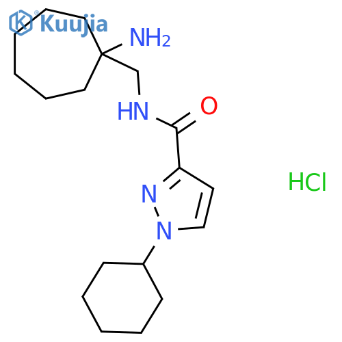 N-(1-aminocycloheptyl)methyl-1-cyclohexyl-1H-pyrazole-3-carboxamide hydrochloride structure
