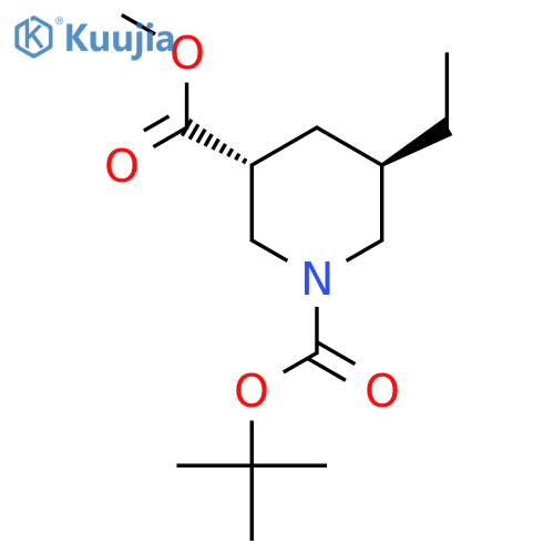 rac-1-tert-butyl 3-methyl (3R,5R)-5-ethylpiperidine-1,3-dicarboxylate, trans structure