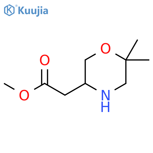 Methyl 2-(6,6-dimethylmorpholin-3-yl)acetate structure