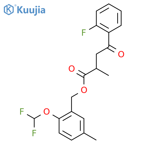 2-(difluoromethoxy)-5-methylphenylmethyl 4-(2-fluorophenyl)-2-methyl-4-oxobutanoate structure