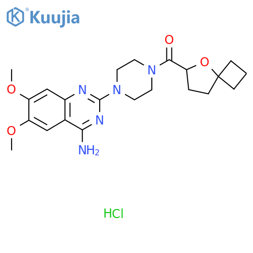 6,7-dimethoxy-2-(4-{5-oxaspiro3.4octane-6-carbonyl}piperazin-1-yl)quinazolin-4-amine hydrochloride structure