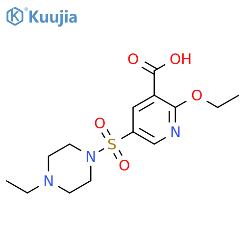 3-Pyridinecarboxylicacid, 2-ethoxy-5-[(4-ethyl-1-piperazinyl)sulfonyl]- structure