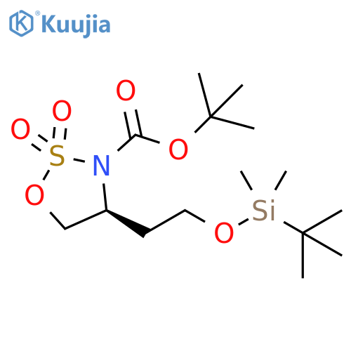 tert-butyl (4S)-4-[2-[tert-butyl(dimethyl)silyl]oxyethyl]-2,2-dioxo-oxathiazolidine-3-carboxylate structure