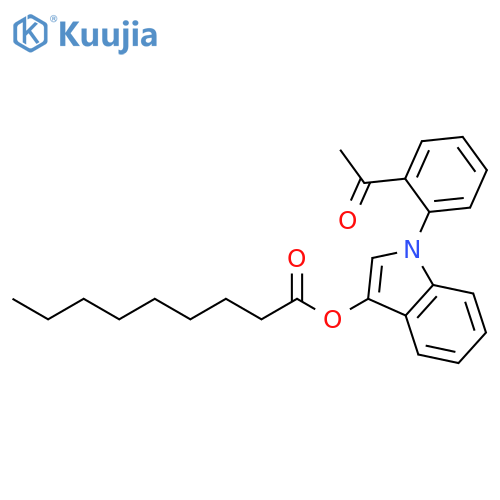 Nonanoic acid, 1-(2-acetylphenyl)-1H-indol-3-yl ester structure