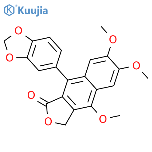 Benz[f]isobenzofuran-1(3H)-one,9-(1,3-benzodioxol-5-yl)-4,6,7-trimethoxy- structure