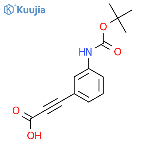 3-(3-{[(Tert-butoxy)carbonyl]amino}phenyl)prop-2-ynoic acid structure