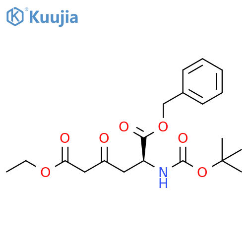 1-benzyl 6-ethyl (S)-2-((tert-butoxycarbonyl)amino)-4-oxohexanedioate structure