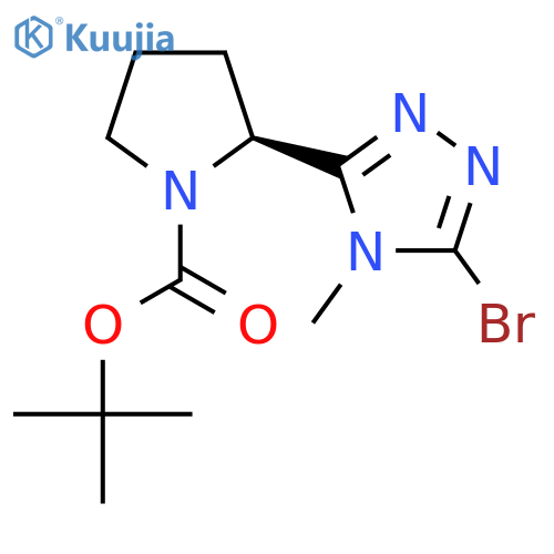 tert-butyl (2S)-2-(5-bromo-4-methyl-4H-1,2,4-triazol-3-yl)pyrrolidine-1-carboxylate structure