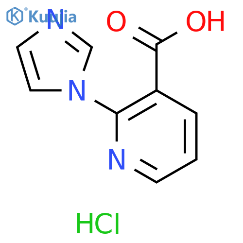 3-Pyridinecarboxylic acid, 2-(1H-imidazol-1-yl)-, hydrochloride (1:1) structure