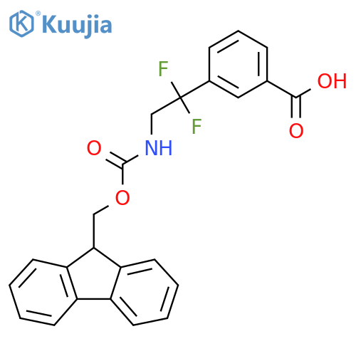 3-2-({(9H-fluoren-9-yl)methoxycarbonyl}amino)-1,1-difluoroethylbenzoic acid structure