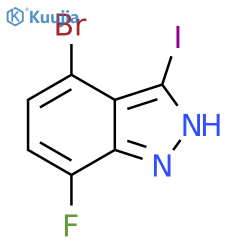 4-bromo-7-fluoro-3-iodo-1H-indazole structure