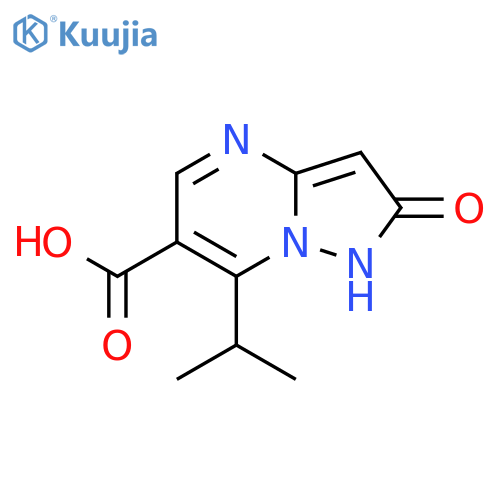 2-hydroxy-7-(propan-2-yl)pyrazolo1,5-apyrimidine-6-carboxylic acid structure