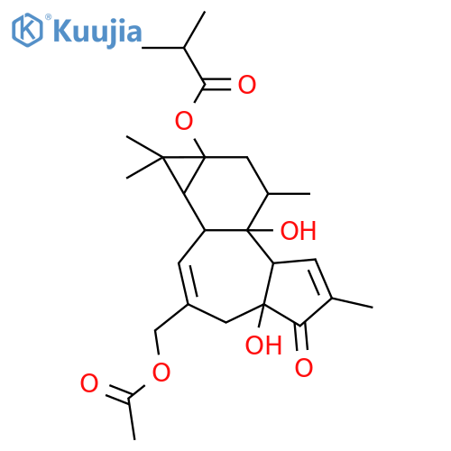 Propanoic acid,2-methyl-,(1aR,1bS,4aR,7aS,7bR,8R,9aS)-3-[(acetyloxy)methyl]-1,1a,1b,4,4a,5,7a,7b,8,9-decahydro-4a,7b-dihydroxy-1,1,6,8-tetramethyl-5-oxo-9aH-cyclopropa[3,4]benz[1,2-e]azulen-9a-ylester structure