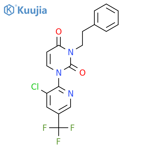 1-[3-chloro-5-(trifluoromethyl)-2-pyridinyl]-3-phenethyl-2,4(1H,3H)-pyrimidinedione structure