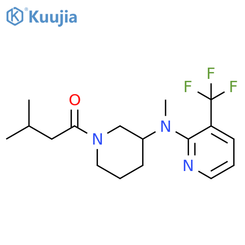 3-methyl-1-(3-{methyl[3-(trifluoromethyl)pyridin-2-yl]amino}piperidin-1-yl)butan-1-one structure