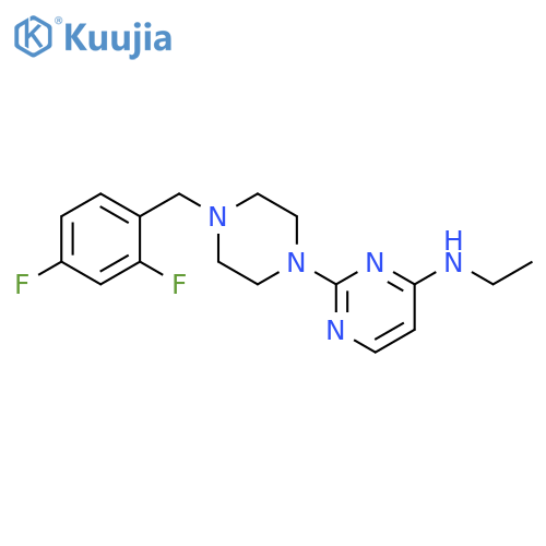2-{4-[(2,4-difluorophenyl)methyl]piperazin-1-yl}-N-ethylpyrimidin-4-amine structure