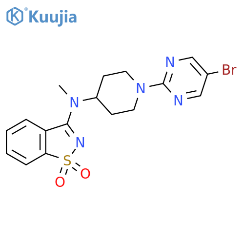 3-{1-(5-bromopyrimidin-2-yl)piperidin-4-yl(methyl)amino}-1,2-benzothiazole-1,1-dione structure