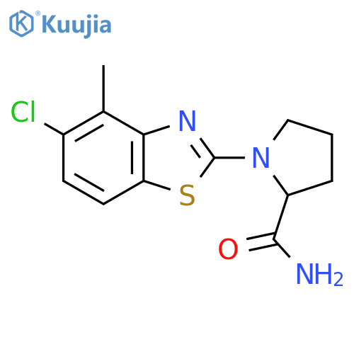 1-(5-Chloro-4-methyl-1,3-benzothiazol-2-yl)pyrrolidine-2-carboxamide structure