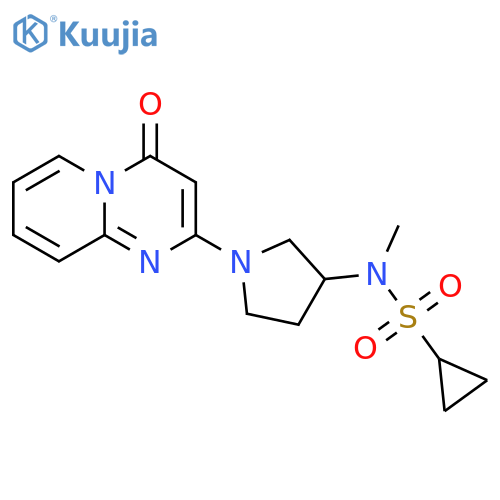 N-methyl-N-(1-{4-oxo-4H-pyrido[1,2-a]pyrimidin-2-yl}pyrrolidin-3-yl)cyclopropanesulfonamide structure