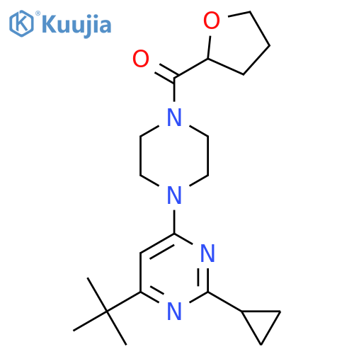 4-Tert-butyl-2-cyclopropyl-6-[4-(oxolane-2-carbonyl)piperazin-1-yl]pyrimidine structure
