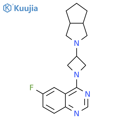 6-fluoro-4-(3-{octahydrocyclopenta[c]pyrrol-2-yl}azetidin-1-yl)quinazoline structure
