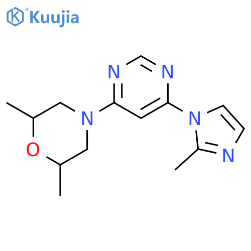 2,6-dimethyl-4-[6-(2-methyl-1H-imidazol-1-yl)pyrimidin-4-yl]morpholine structure