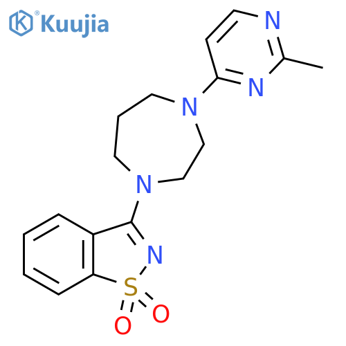3-4-(2-methylpyrimidin-4-yl)-1,4-diazepan-1-yl-1,2-benzothiazole-1,1-dione structure
