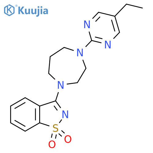 3-4-(5-ethylpyrimidin-2-yl)-1,4-diazepan-1-yl-1,2-benzothiazole-1,1-dione structure