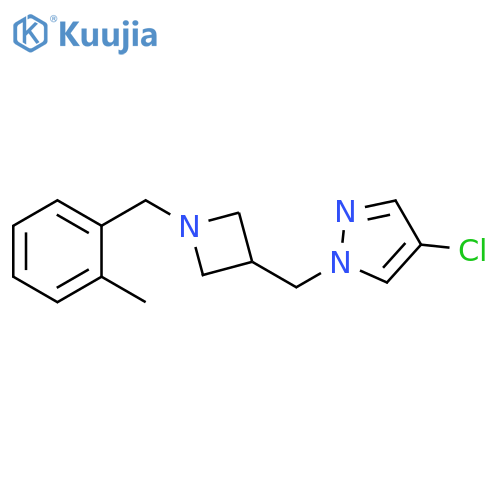 4-chloro-1-({1-[(2-methylphenyl)methyl]azetidin-3-yl}methyl)-1H-pyrazole structure